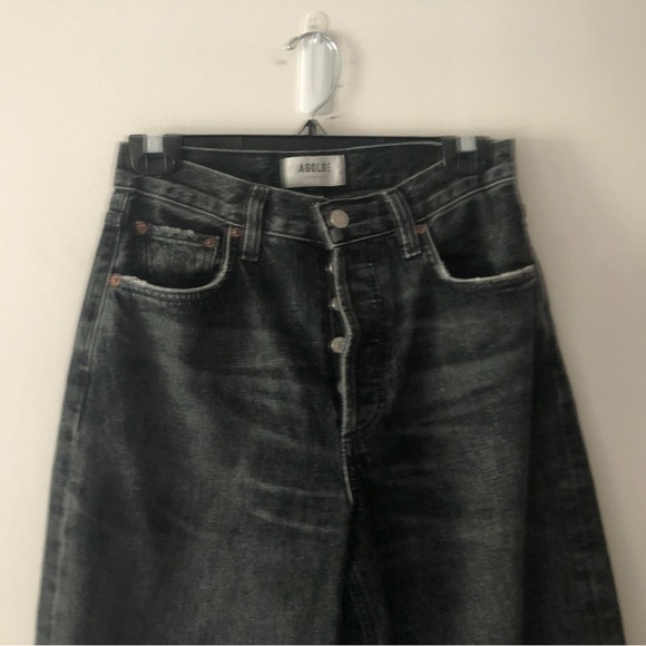 Agolde Low Slung Baggy 30.5” Jeans in Ditch Grey Wash Size 23 Waist Relaxed Fit - Picture 5 of 16